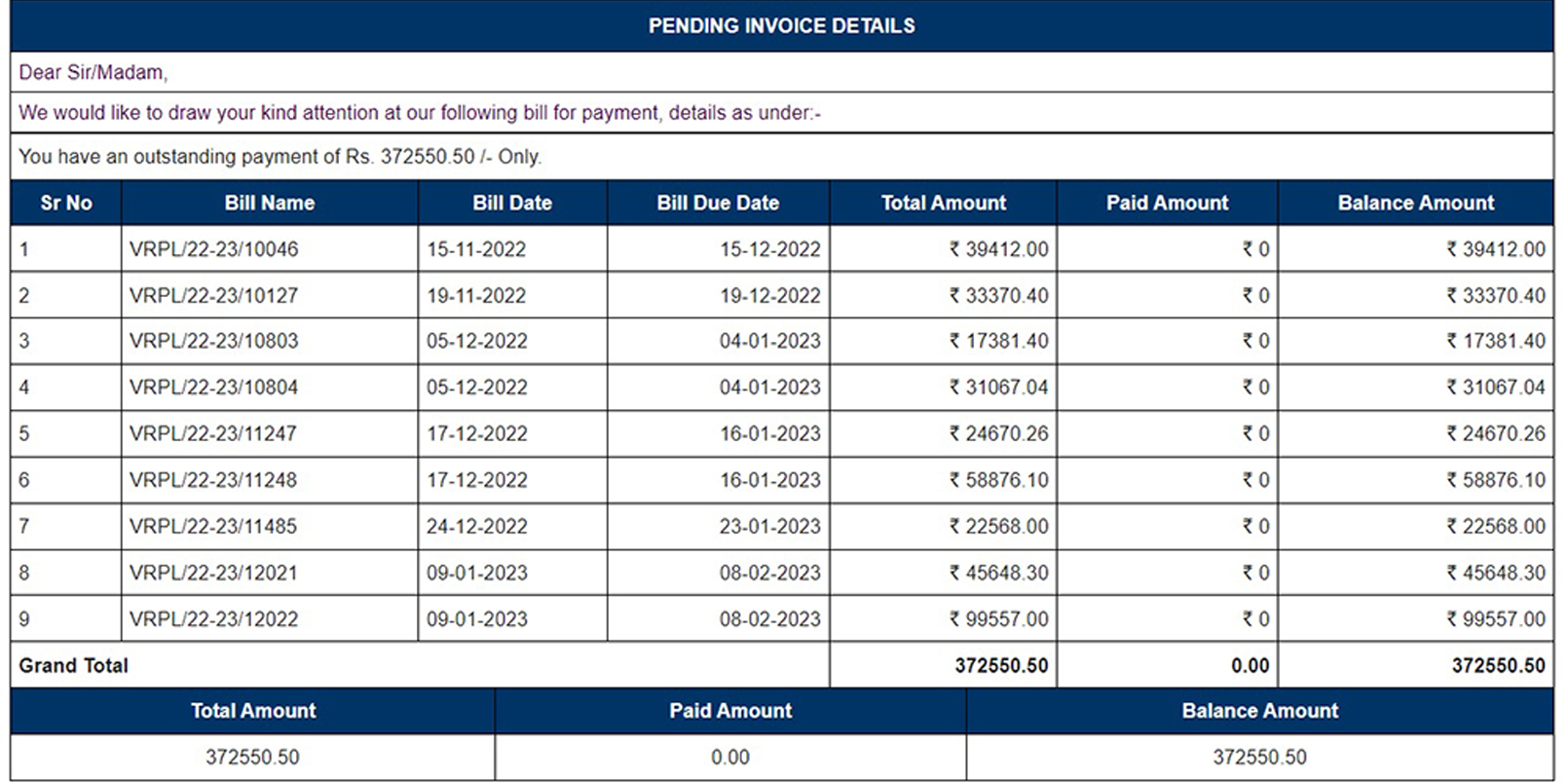 Payment Reminder
             Software